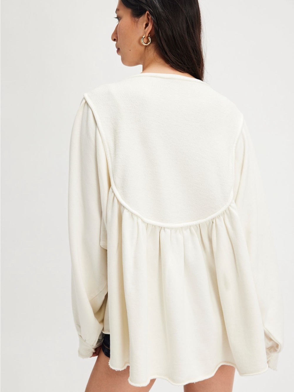 Free People About a Girl Pullover Sweatshirt in Alabastor - Picture 2 of 9